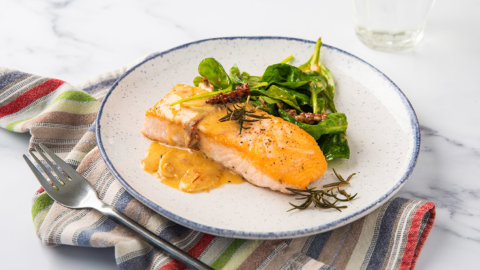 Keto Roasted Salmon with Spinach Recipe