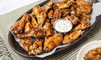 Keto Baked Herb Wings and Ranch Dip Recipe