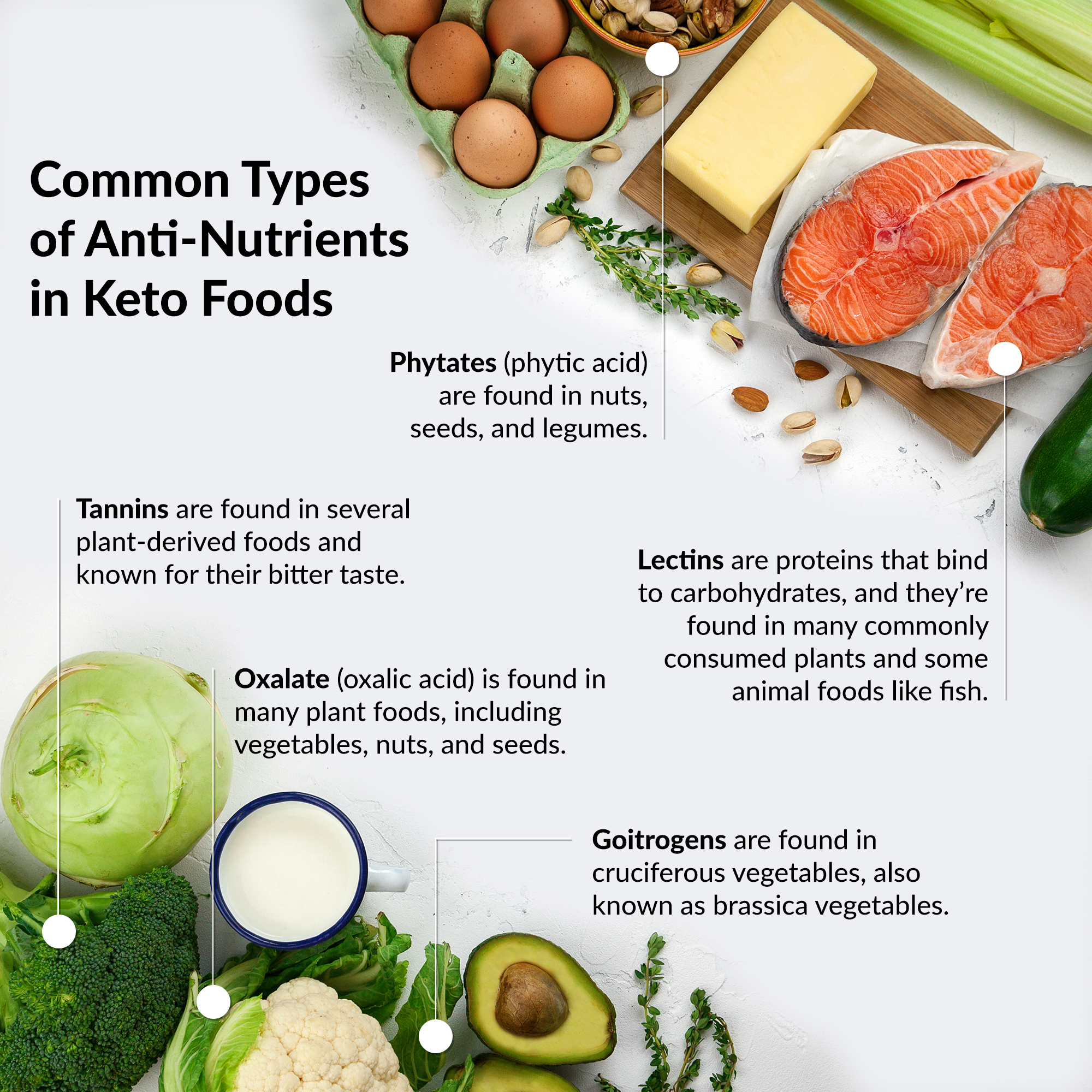 Keto-Mojo Häufige Arten von Antinährstoffen in Keto-Lebensmitteln