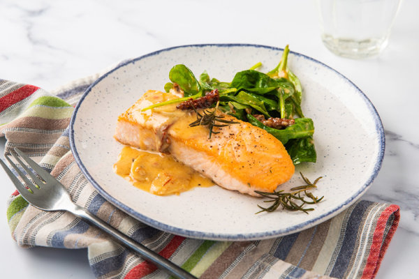 Keto Roasted Salmon with Spinach Recipe