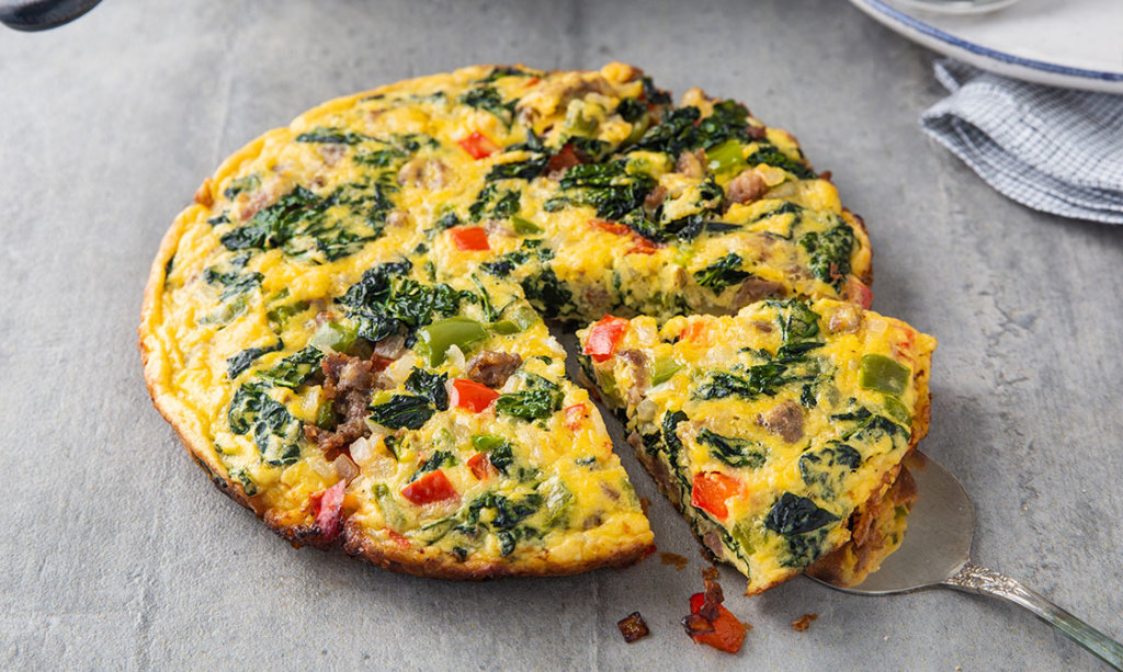 Keto Recipe Frittata with Sausage & Kale KETOMOJO