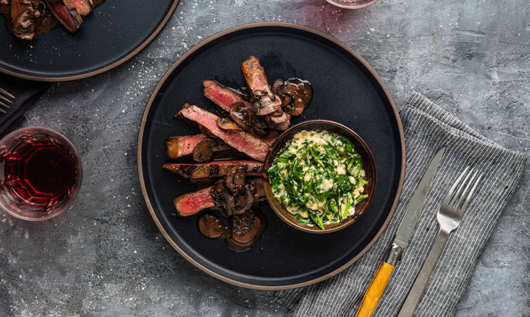 Keto Recipe: Steak with Mushroom & Wine Sauce | KETO-MOJO