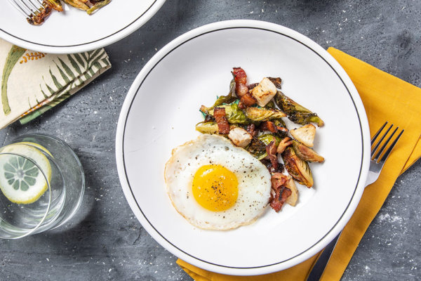 Keto Brussel Sprouts and Hash with Egg Recipe