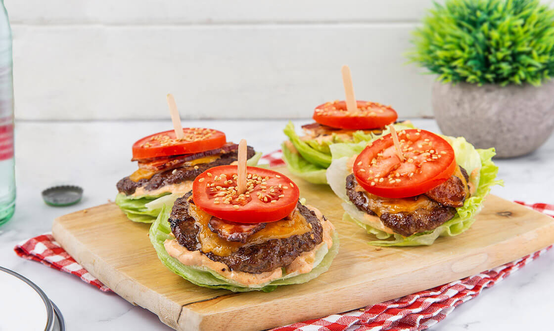 Keto Beef Sliders with Bacon & Mojo Sauce