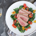 Keto Seared Steak and Cherry Tomatoes with Spinach Recipe