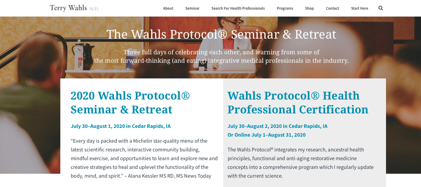 Wahls Protocol Seminar & Retreat