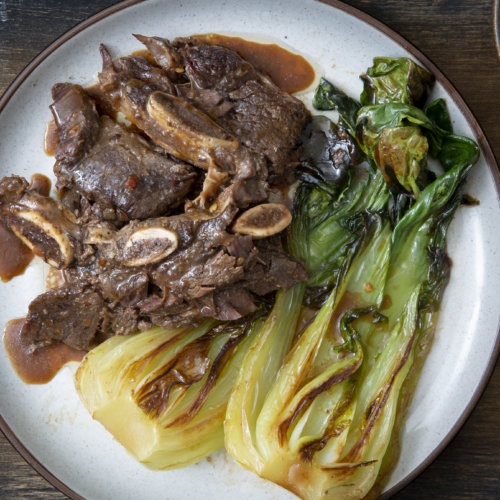 Keto Instant Pot Korean Short Ribs with Braised Bok Choy