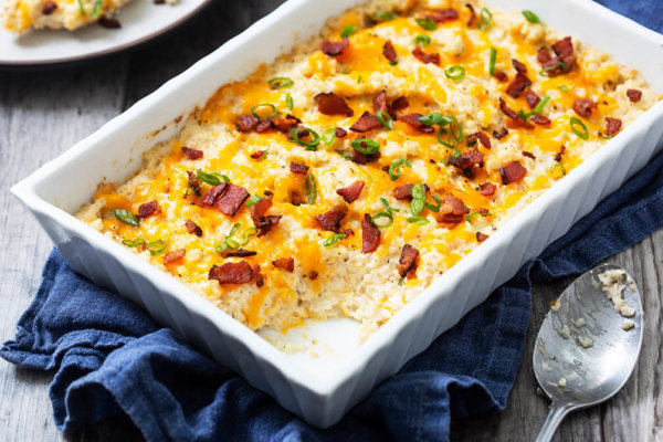 Keto Cheesy Cauliflower Casserole Recipe