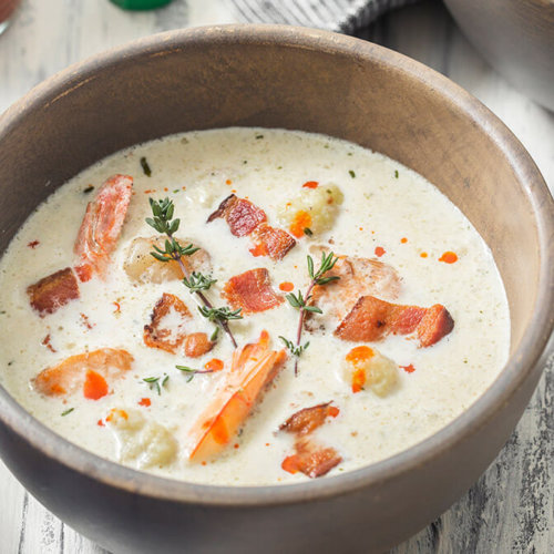 Recipe Keto Seafood Shrimp Salmon Chowder Keto Mojo