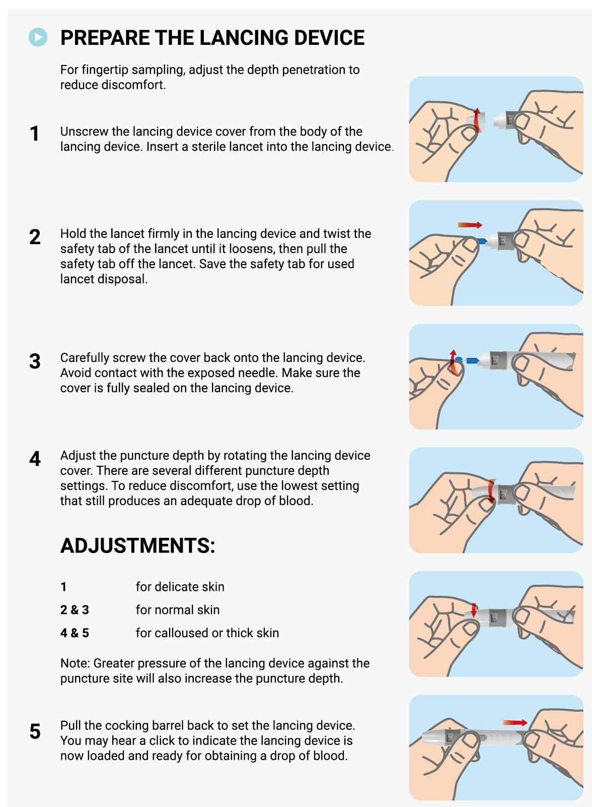 How to Use the Lancing Device Virta