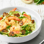 Keto Pasta with Pesto, Shrimp, and Mushrooms Recipe