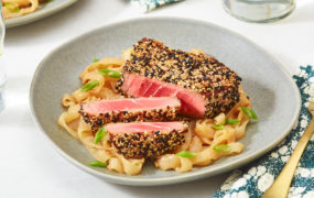 Sesame Crusted Tuna with Noodles Recipe