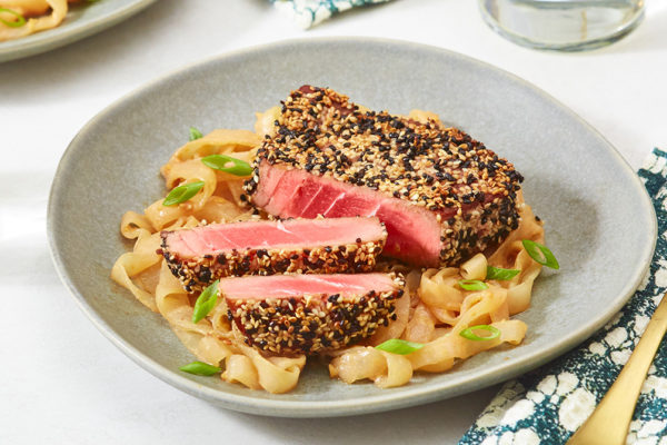 Sesame Crusted Tuna with Noodles Recipe