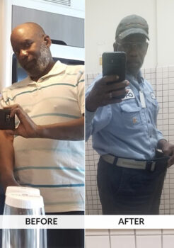 Before and After images of Daniel Terry who lost 40 pounds