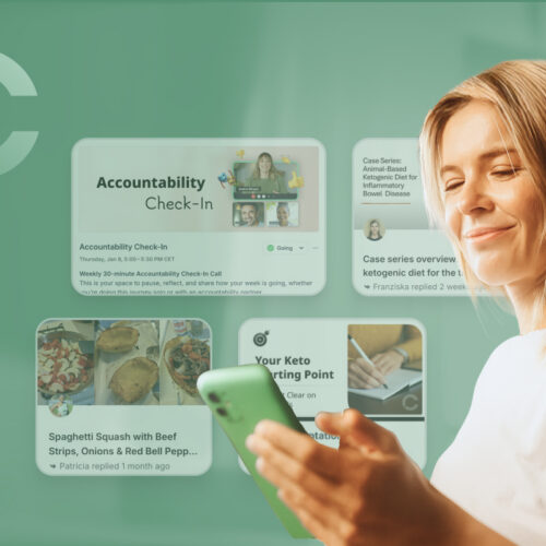 A women checking her Community by Keto-Mojo account.